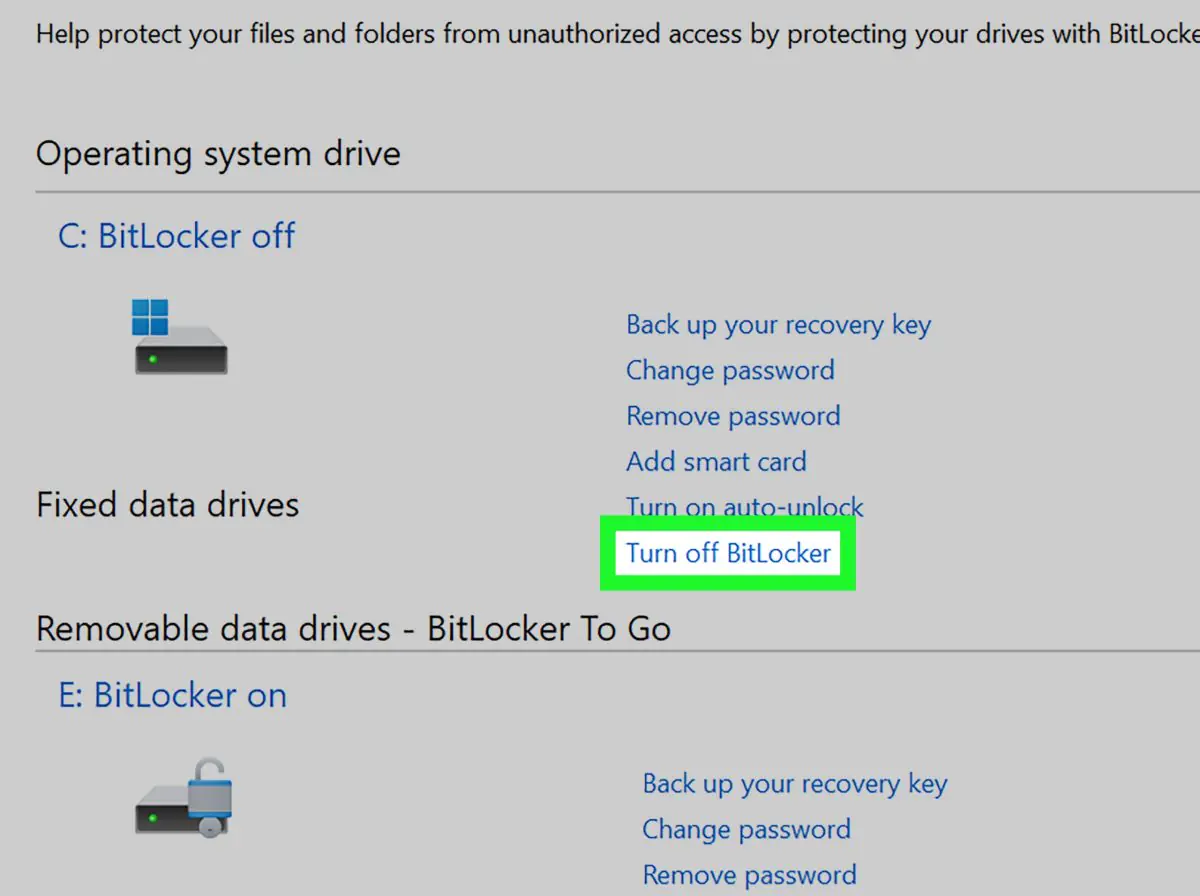 BitLocker Kaldırma Adımları