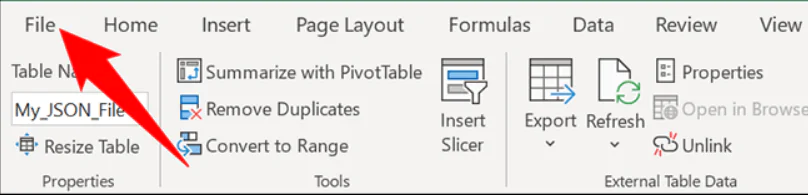 JSON Dosyasını Excel Dönüştürme
