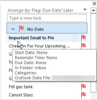 Outlook ta E postaları Sabitleme