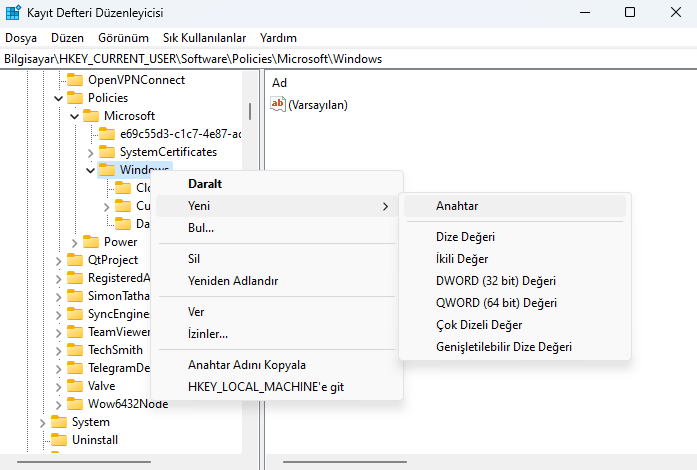 Web Arama Sonuçlarını Kapatma
