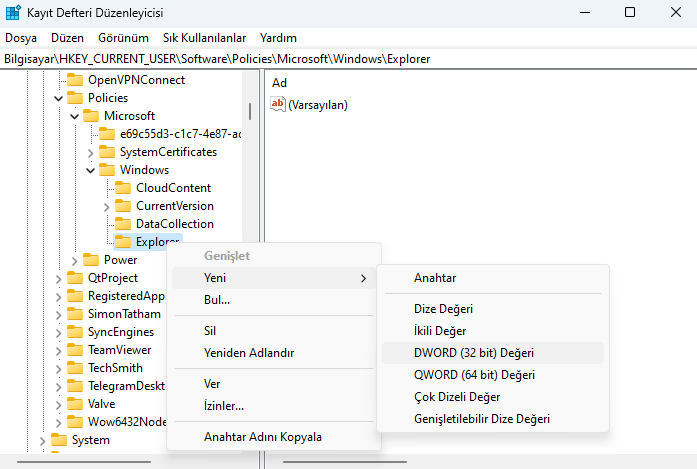 Web Arama Sonuçlarını Kapatma