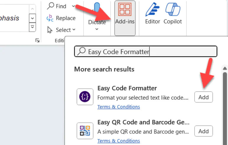 Word'de Kod Parçacıkları Nasıl Eklenir