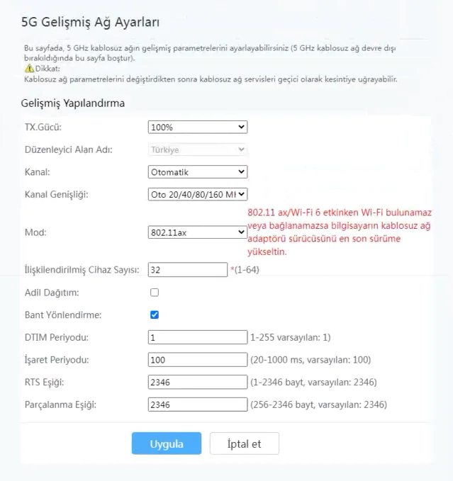 Huawei LG8245X6-50 Kablosuz Ayarları
