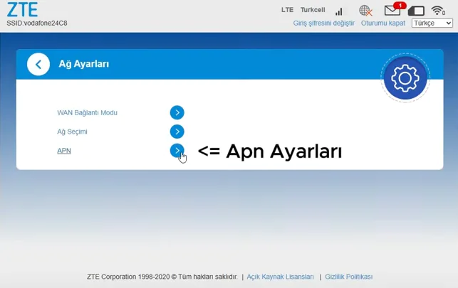 ZTE MF255V Tüm Operatörler İçin Kurulum