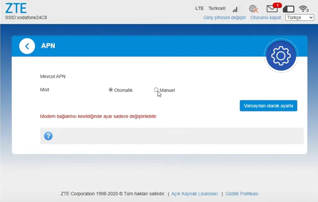 ZTE MF255V Tüm Operatörler İçin Kurulum
