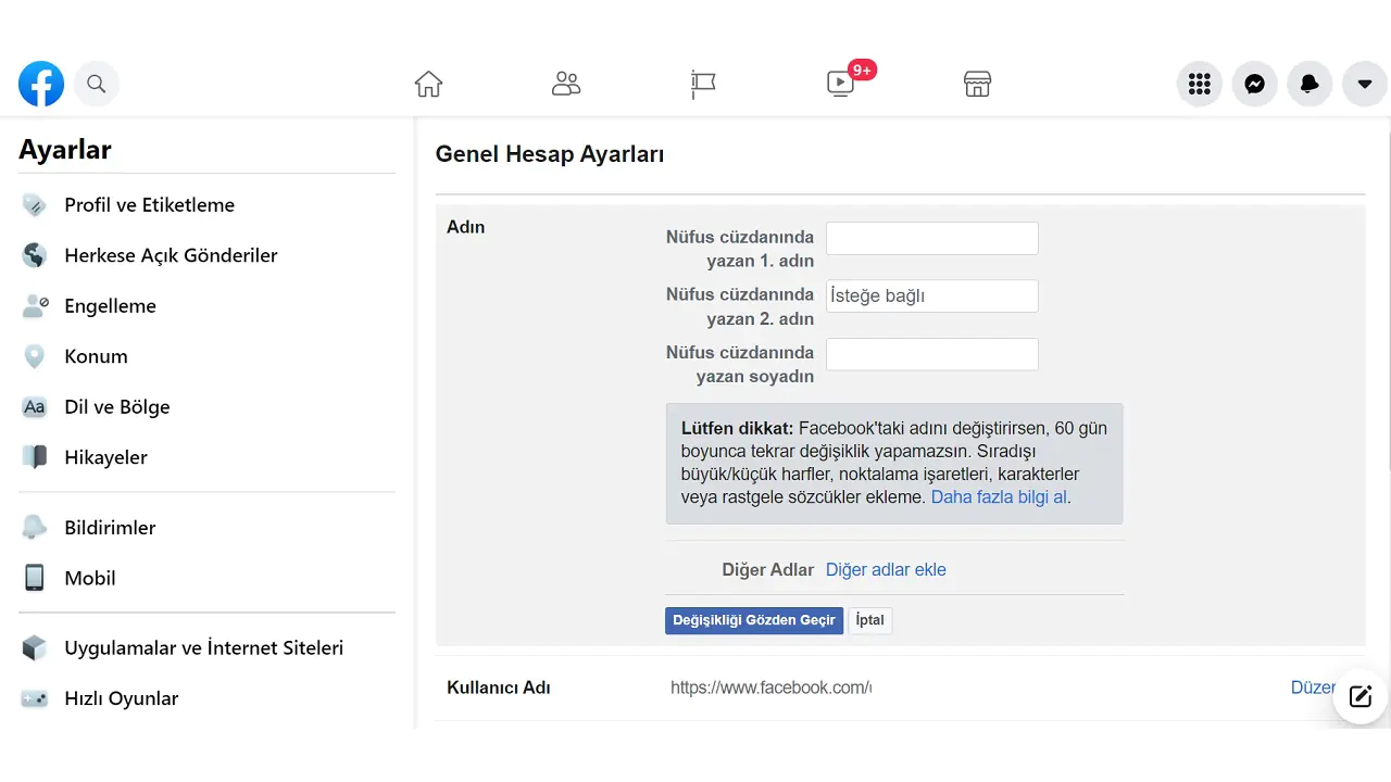 Facebook Kullanıcı Adı Bulma ve Değiştirme