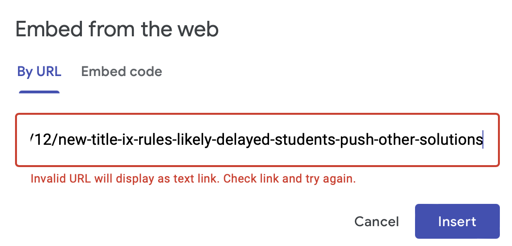 YouTube geçersiz URL
