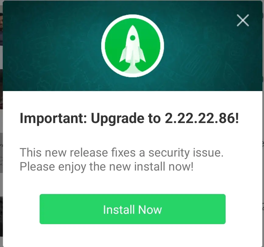Resmi WhatsApp Uygulaması Gerekli Hatası