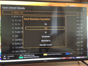 Televizyonunuzda kanal listesi düzenleme