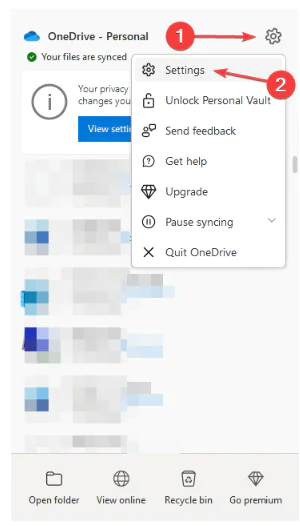 Onedrive yeşil onay kaldırma