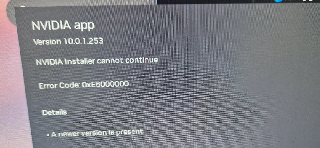NVIDIA App 0xE6000000 Hatası