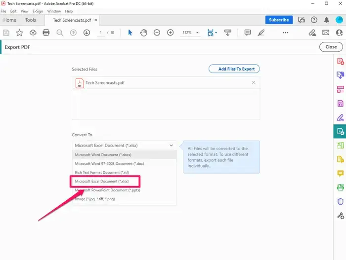 PDF Dosyasını Excel'e Dönüştürme