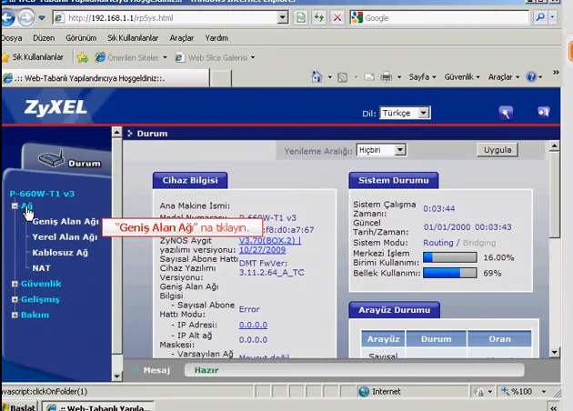 ZYXEL P660 Modem Kurulumu ve Kablosuz Ayarları