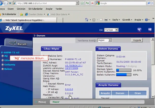ZYXEL P660 Modem Kurulumu ve Kablosuz Ayarları