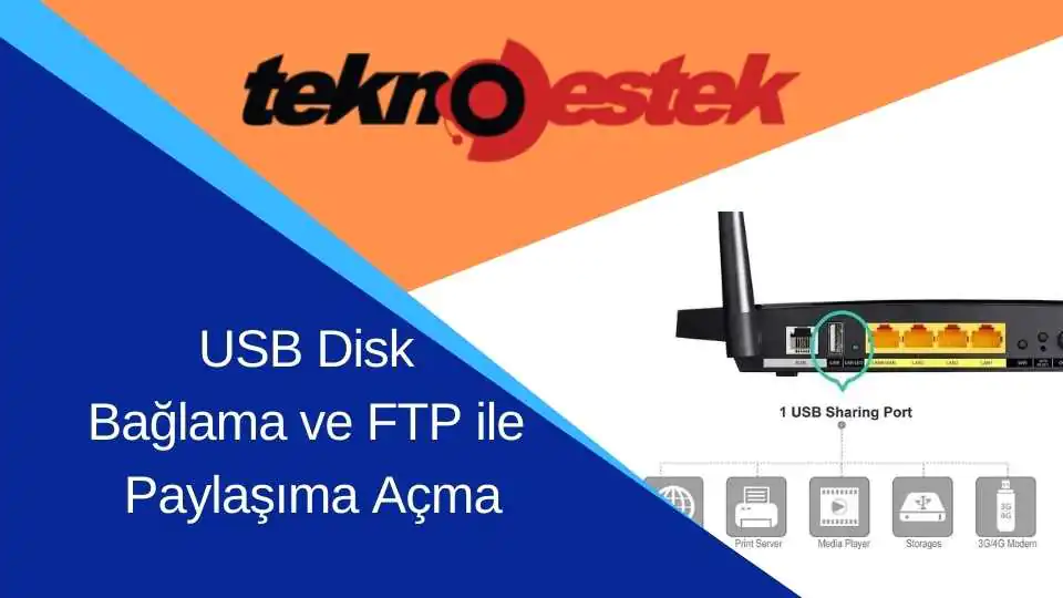 Huawei HG552e USB Disk Bağlama ve FTP ile Paylaşıma Açma