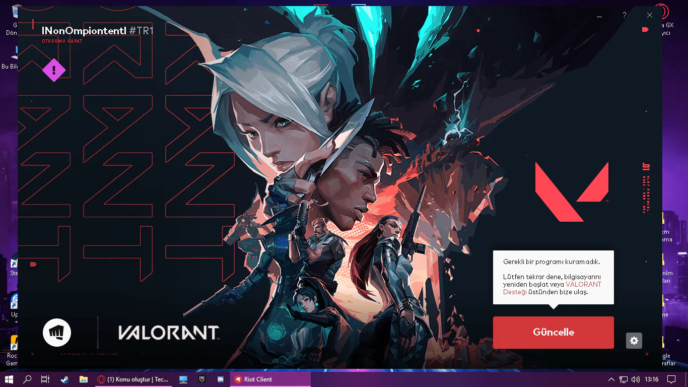 Valorant Açılmama Sorunu