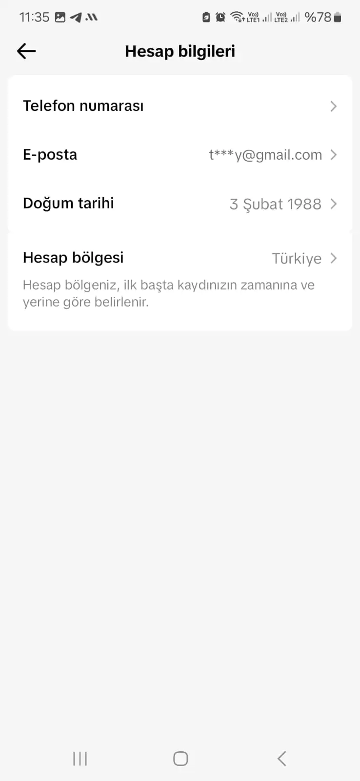 TikTok numara değişikliği