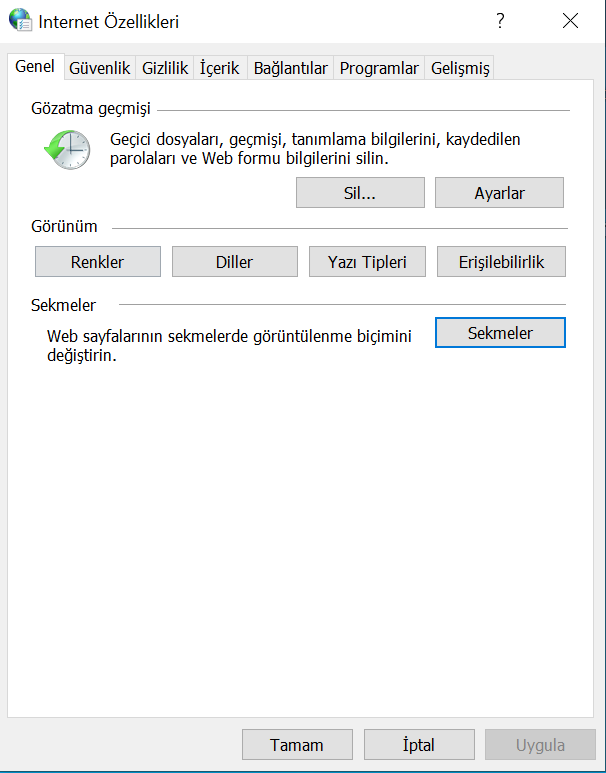 Windows 11 İnternet Seçenekleri Değiştirme