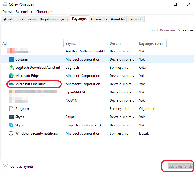 onedrive nasıl kapatılır veya devre dışı bırakılır