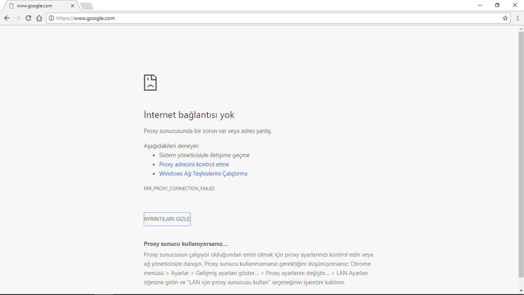 Windows Ara Sunucu Problemi ve Çözümü