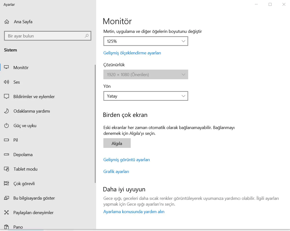 Windows Ekran Çözünürlüğü Sorunu
