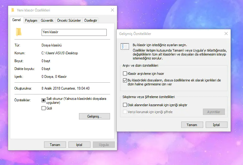 Windows Klasöre Parola Koyma