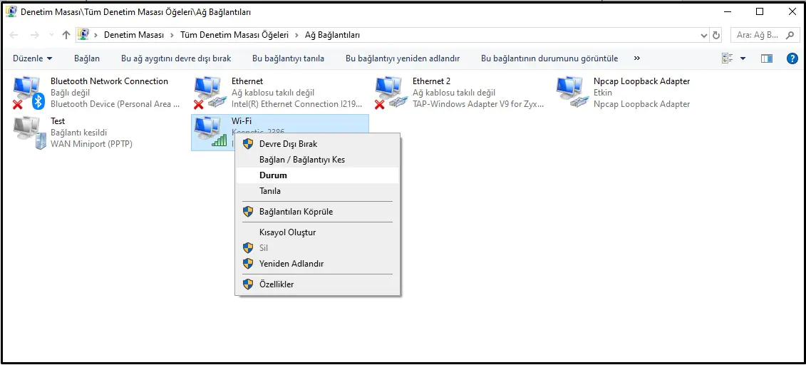 Windows Ağ Bağdaştırıcısı Nasıl Görüntülenir
