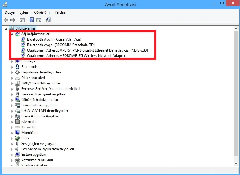Windows Ağ Bağdaştırıcısı Nasıl Görüntülenir