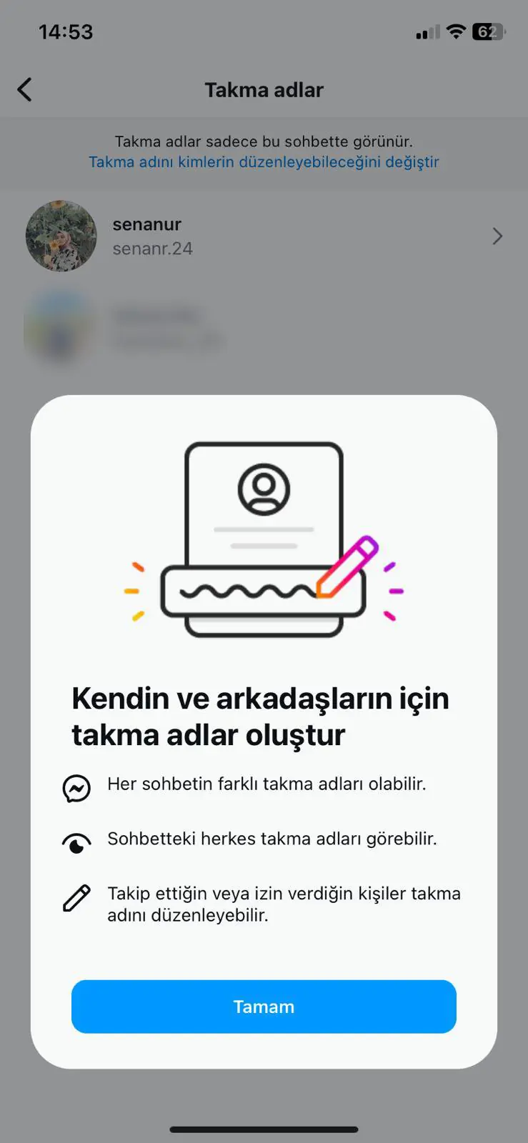 Instagram takma ad oluşturma