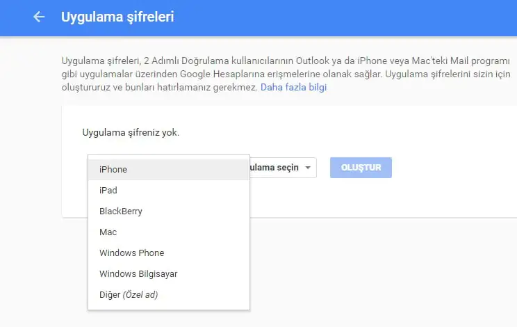 Gmail Uygulamaya Özel Şifre Nasıl Oluşturulur
