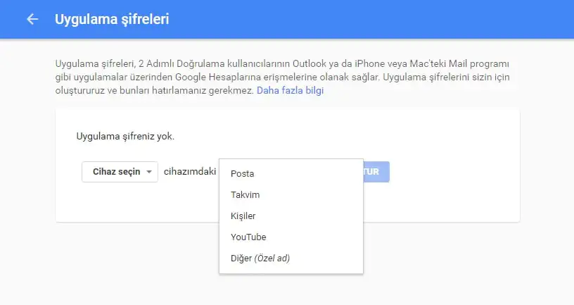 Gmail Uygulamaya Özel Şifre Nasıl Oluşturulur