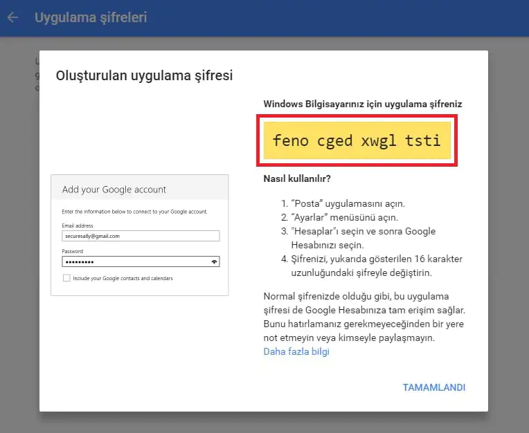 Gmail Uygulamaya Özel Şifre Nasıl Oluşturulur