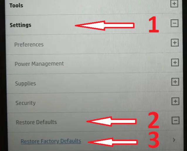 HP Evny yazıcı sıfırlama
