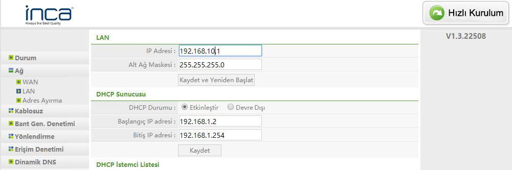 İnca IAP-700NR Router Kurulum