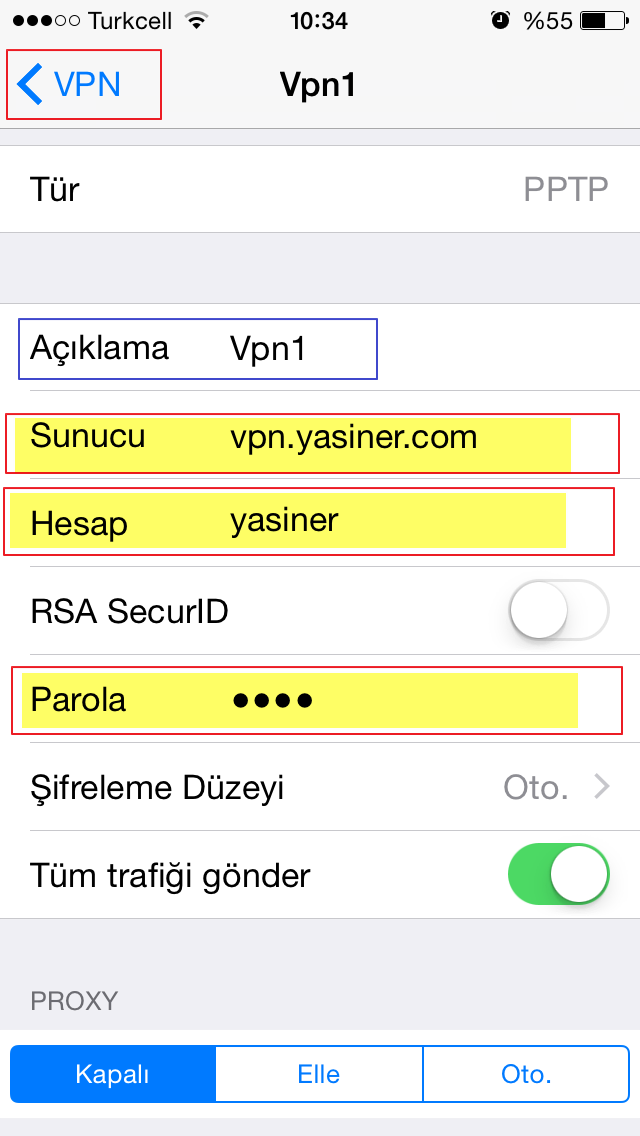 iPhone VPN Ayarı