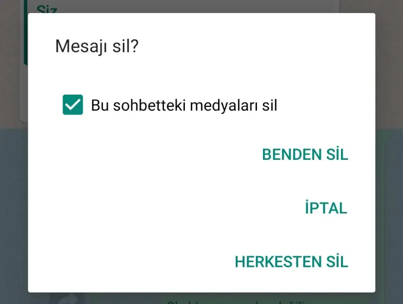 Sohbet Yayınından Temizleme