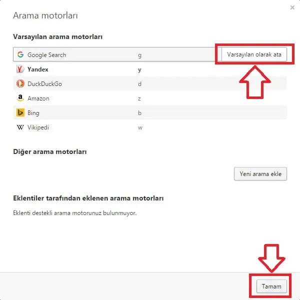 Opera Tarayıcı Varsayılan Arama Motoru ve Anasayfa Nasıl Ayarlanır