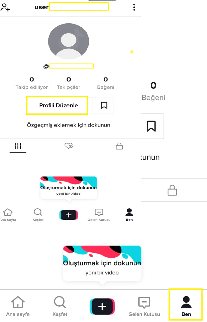 TikTok profil düzenleme