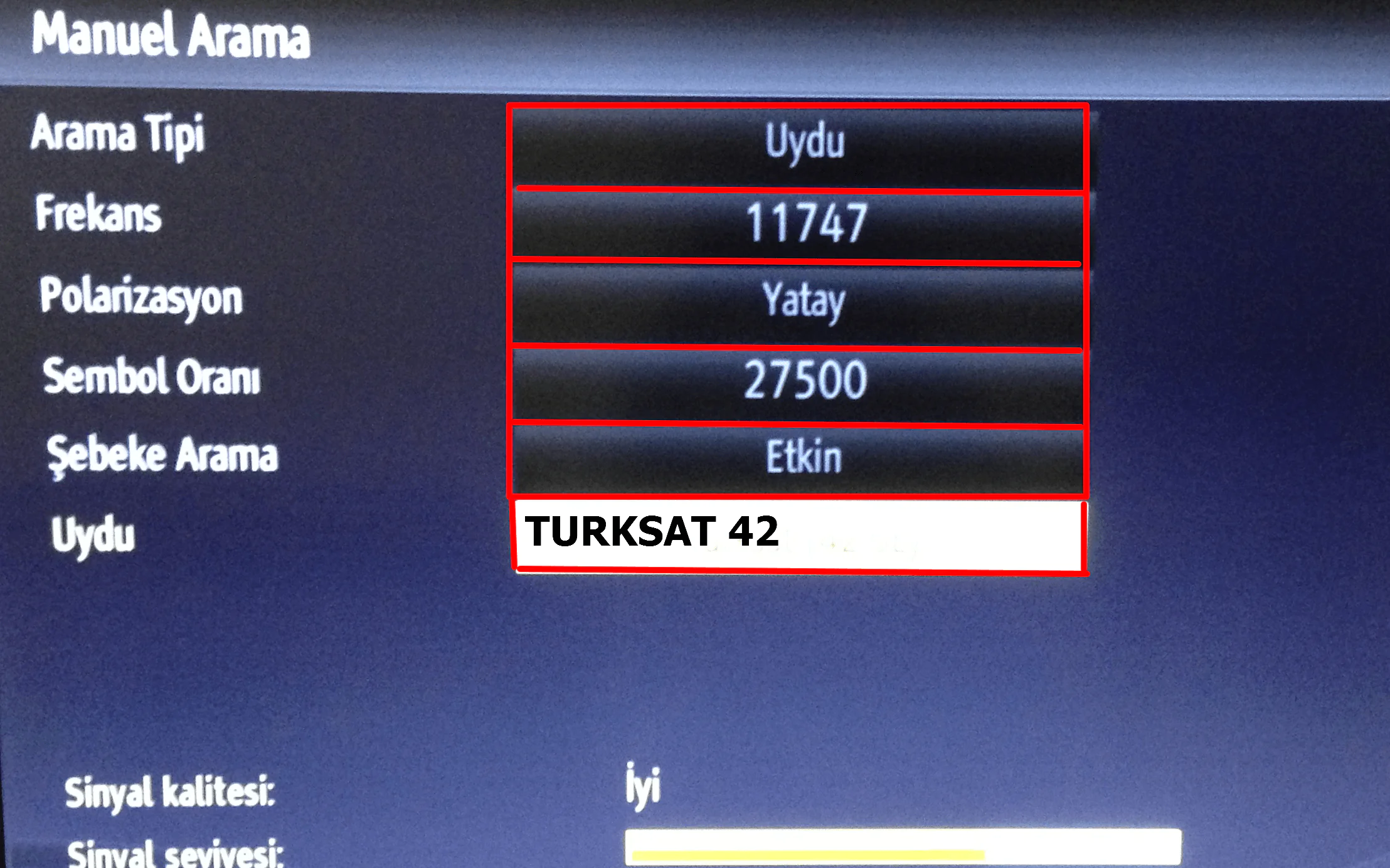 TURKSAT 4A Kanal Tarama