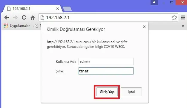Zte ZXV10 W300 Modem Kurulumu