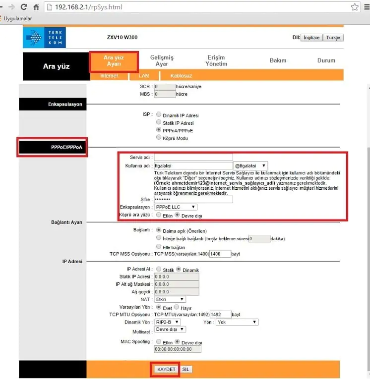 Zte ZXV10 W300 Modem Kurulumu