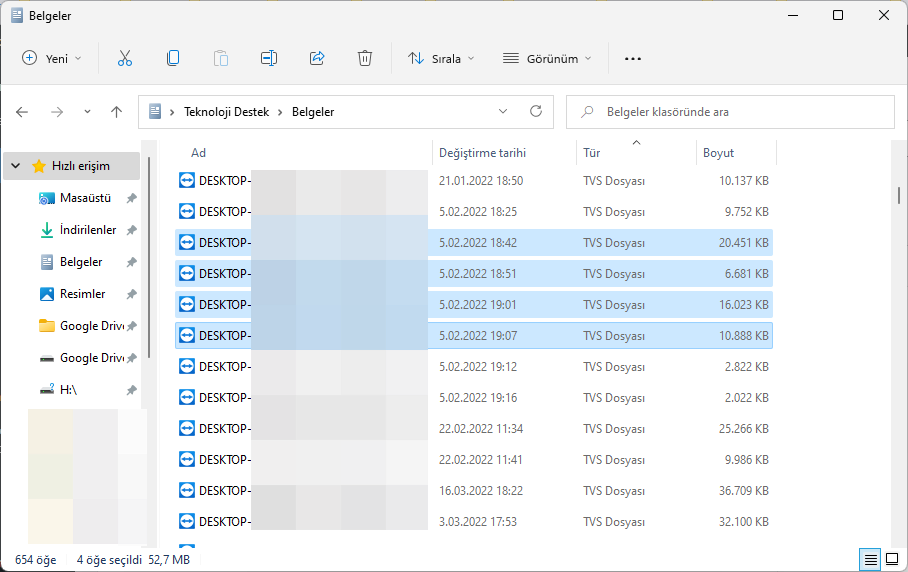 Birden Çok Dosya Seçme