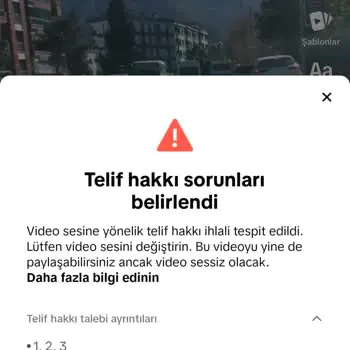 TikTok Telif Hakkı İhlali Uyarısı TikTok Telif Hakkı İhlali Uyarısı