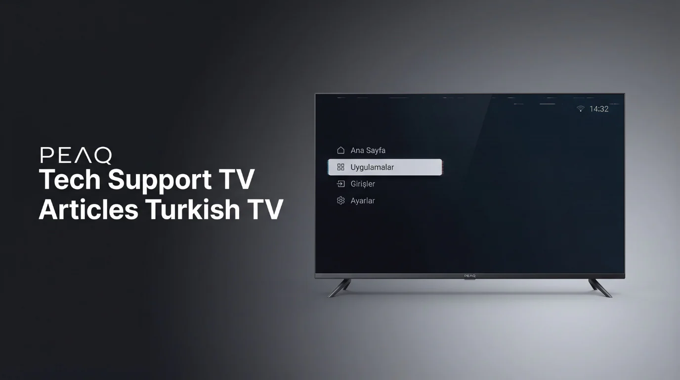 PEAQ TV Donma Sorunu yaşayan akıllı televizyonda donmuş ekran ve tepki vermeyen menü görünümü