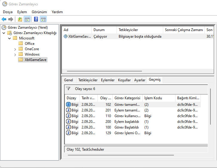 Windows 11 Görev Zamanlayıcı Geçmişi Etkinleştirme