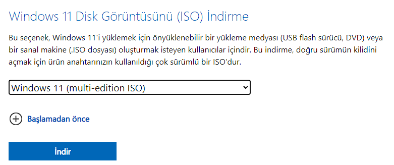 Windows 11 22H2 USB Sürücüsü Oluşturma