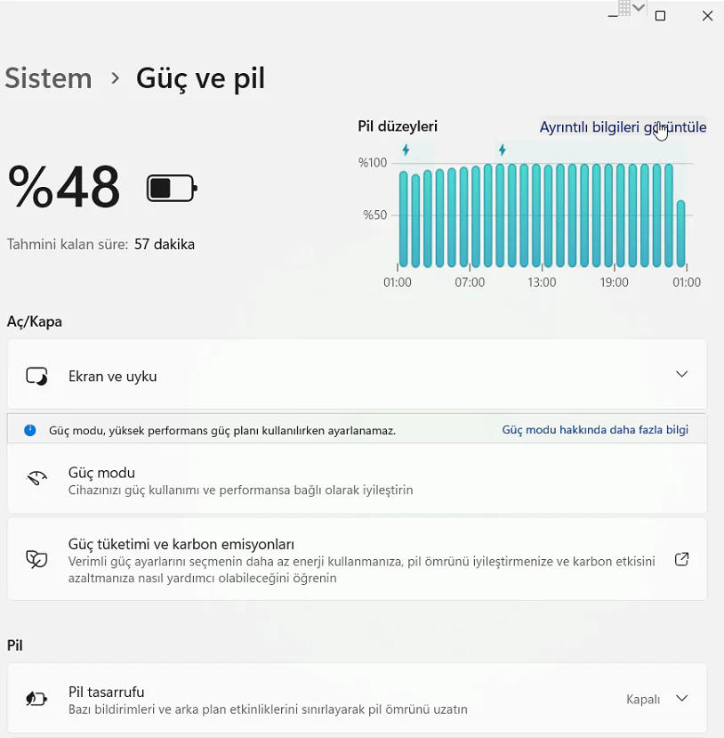 Windows 11 Pil tasarrufunu etkinleştirin