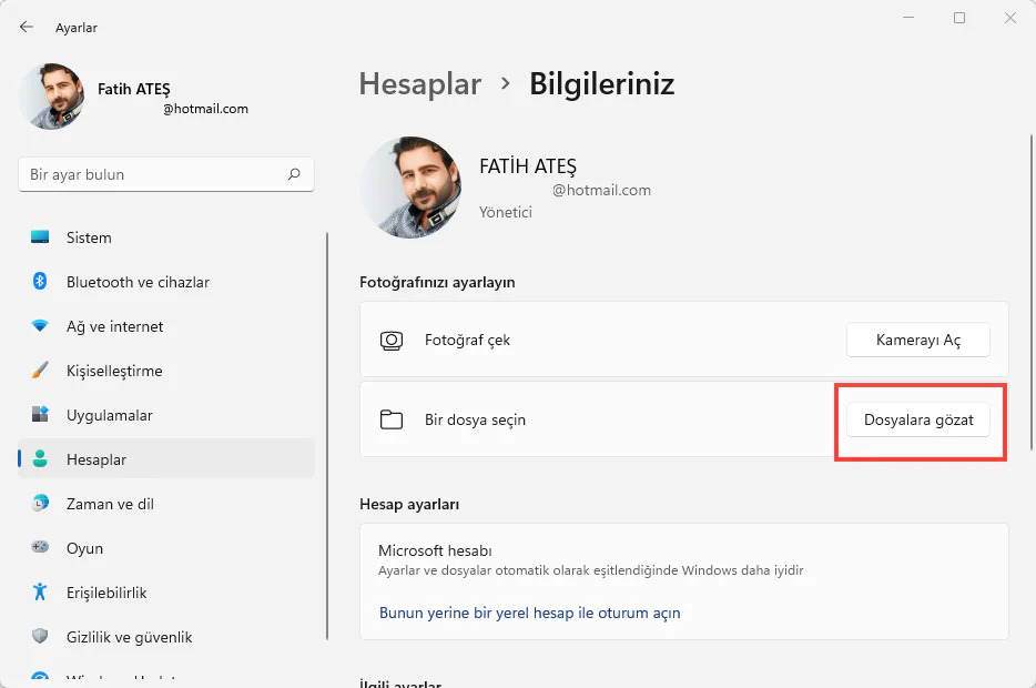 Windows 11 Profil Resmin Nasıl Değiştirilir