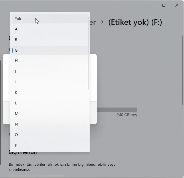 Windows 11'de Sürücü Harfi Nasıl Kaldırılır