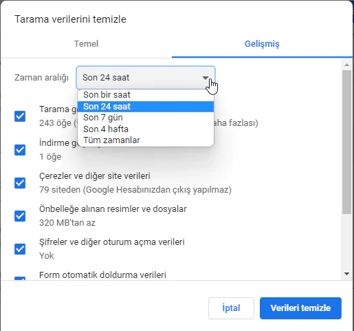 Bilgisayarda Chrome Tarayıcı Önbelleği Temizleme